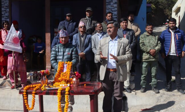 एमाले पाल्पा २ का उम्मेदवार गैरेले थाले आफ्नै जन्मस्थान बराङ्दीबाट चुनावी अभियान